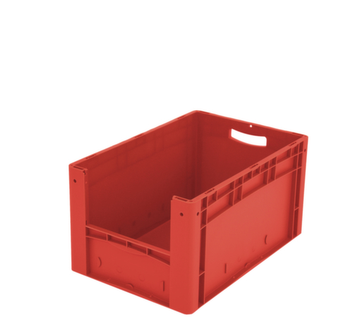 Euronorm zichtbare opslagcontainer met toegangsopening, rood, HxLxB 320x600x400 mm