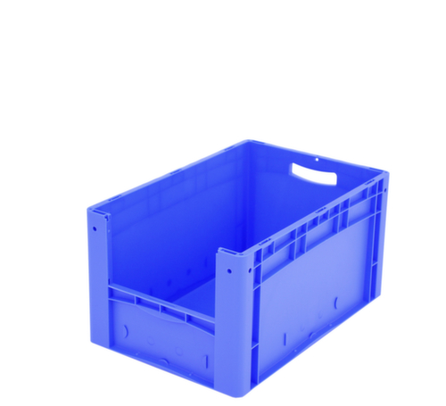 Euronorm zichtbare opslagcontainer met toegangsopening, blauw, HxLxB 320x600x400 mm