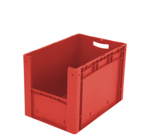 Euronorm zichtbare opslagcontainer met toegangsopening, rood, HxLxB 420x600x400 mm