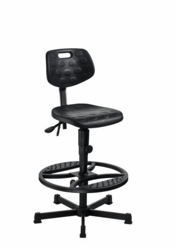meychair Werkplaatsstoel Workster Simplex, zitting PU-schuim zwart, met kunststof glijders  L