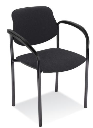 Nowy Styl 6-hoog stapelbare bezoekersstoel Style met bekleding, zitting stof (100% kunstvezel), zwart  L