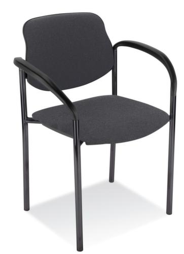 Nowy Styl 6-hoog stapelbare bezoekersstoel Style met bekleding, zitting stof (100% kunstvezel), antraciet  L