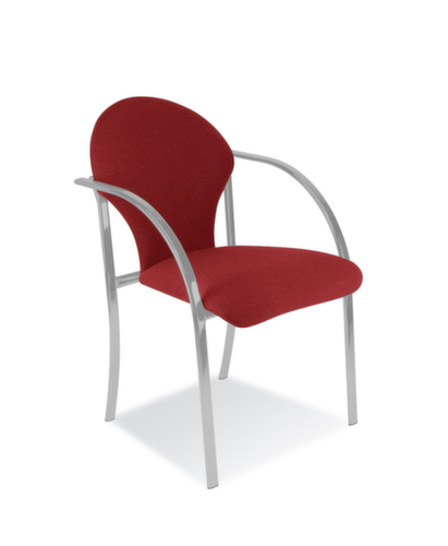 Nowy Styl Bezoekersstoel met gebogen armleuningen, zitting stof (100% polyolefine), donkerrood  L