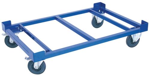 Onderwagen voor euronorm-bakken en pallets, draagvermogen 1000 kg, RAL5010 gentiaanblauw  L