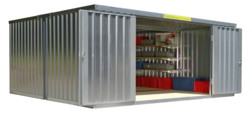 Säbu Gegalvaniseerde materiaalcontainer FLADAFI® met 2 modules