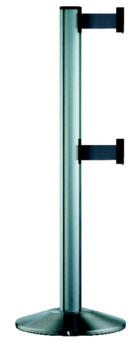 Afbakeningssysteem CLASSIC DOUBLE met 2 afzetbanden en paal, lengte afzetlint 2,3 m, paal satijn