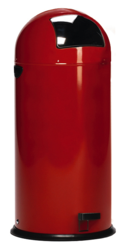 Pedaalemmer met scharnierend deksel van roestvrij staal, 40 l, rood