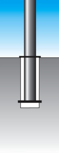Afzetpaal van roestvrij staal, hoogte 900 mm, voor insteken met grondplug  L