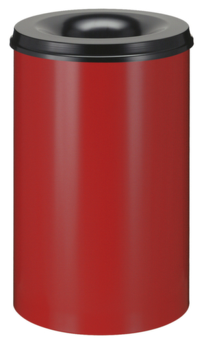 Vlamdovende prullenmand van staal, 110 l, rood, bovendeel zwart  L