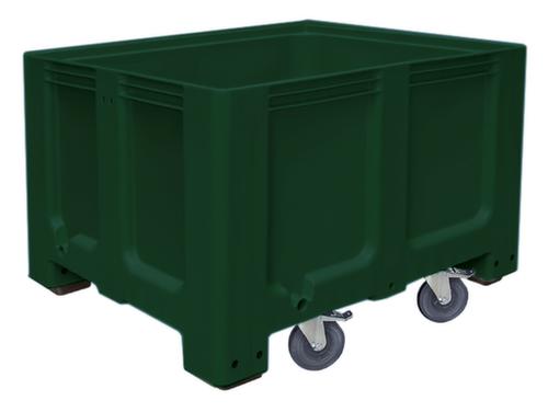 Grote container voor koelhuizen, inhoud 610 l, groen, 4 zwenkwielen  L