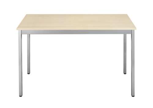 Rechthoekige multifunctionele tafel met frame van vierkante buis, breedte x diepte 1400 x 800 mm, plaat esdoorn