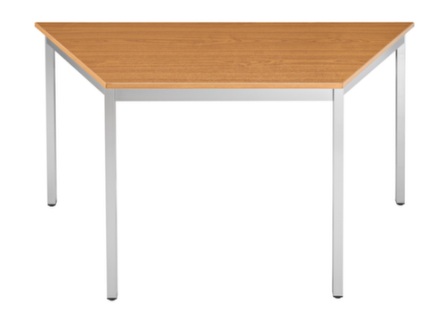 Trapezevormige multifunctionele tafel met frame van vierkante buis, breedte x diepte 1200 x 600 mm, plaat kersenboom