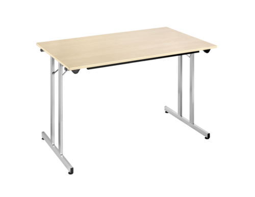 Stapelbare multifunctionele klaptafel, breedte x diepte 1200 x 600 mm, plaat esdoorn
