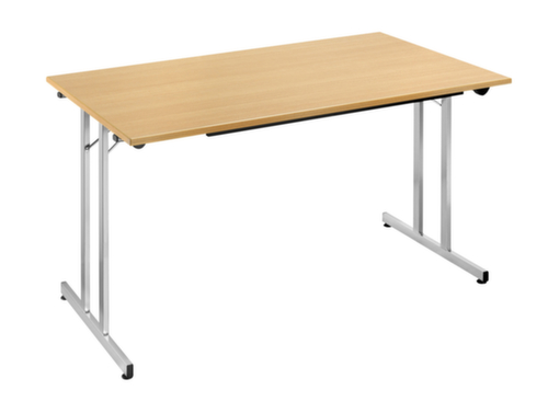 Stapelbare multifunctionele klaptafel, breedte x diepte 1400 x 700 mm, plaat beuken
