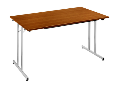 Stapelbare multifunctionele klaptafel, breedte x diepte 1400 x 700 mm, plaat kersenboom