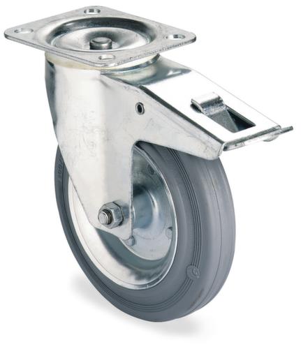 BS-ROLLEN Niet-strepend massief rubberen wiel, draagvermogen 50 kg, massief rubber banden  L