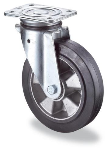 BS-ROLLEN Elastisch massief rubber wiel voor zwaar gebruik, draagvermogen 150 kg, elastiek banden  L