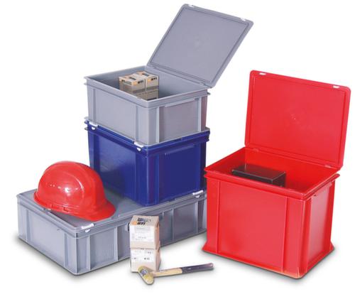 Euronom container met scharnierend deksel, rood, HxLxB 235x400x300 mm  L