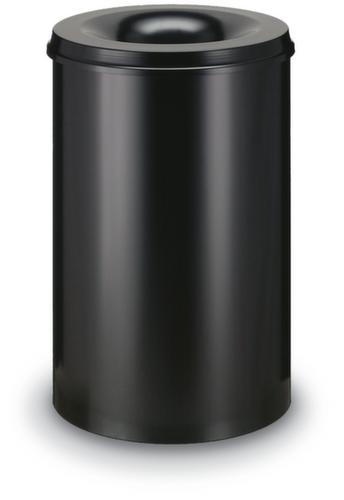 Vlamdovende prullenmand van staal, 110 l, zwart, bovendeel zwart  L