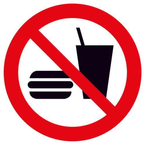 Verbodsbord Eten en drinken verboden, sticker, standaard  L