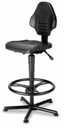 meychair Werkstoel Workster Komplex met synchroonmechanisme, zitting PU-schuim zwart, met Kunststof glijders  L