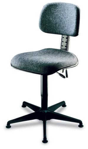 ESD-werkstoel, zitting PU-schuim met stalen inzetelement zwart, met Kunststof glijders  L
