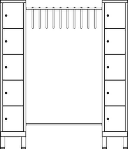 C+P Locker met kapstok Evolo met deuren met houtdecor, breedte 1600 mm  L