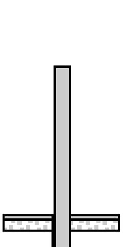 Afzetpaal PARKY met platte kop, hoogte 1000 mm, om in te betonneren  L