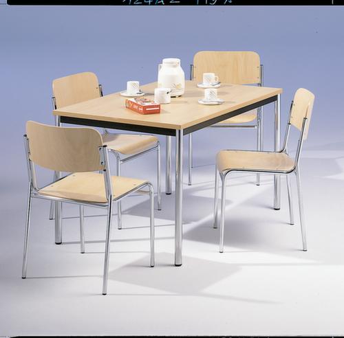 Multifunctionele tafel met ronde buizen met 4-voetonderstel, hoogte x breedte x diepte 720 x 1800 x 800 mm, plaat licht beuken  L