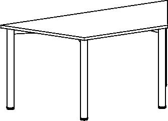 Trapezevormige vergadertafel, breedte x diepte 800 x 690 mm, plaat beuken  L