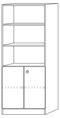 Combinatierek Sina met deur, 3 stellingvakken, breedte 800 mm, beuken/beuken  L