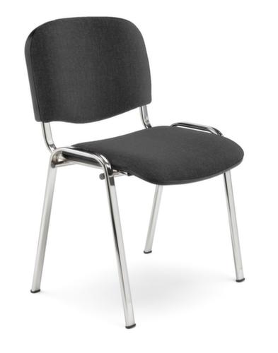 Nowy Styl 12-hoog stapelbare bezoekersstoel ISO met bekleding, zitting stof (100% polyester), donkergrijs
