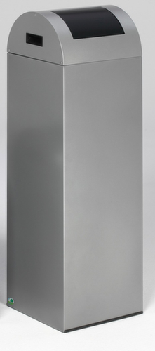 VAR Afvalverzamelaar WSG 85 R met inworpklep, 89 l, zilverkleurig, deksel RAL7021 zwartgrijs  L