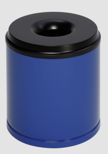 VAR Prullenmand met bluskop, 30 l, RAL5010 gentiaanblauw, bovendeel zwart  L