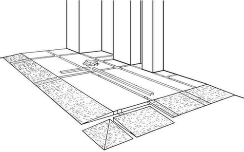 Oprijhoek voor vlakke vloerplaat, lengte 850 mm  L
