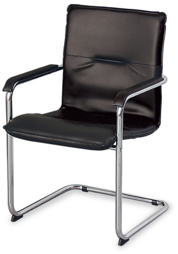 Nowy Styl Bezoekersstoel met sledeframe Rumba, zitting kunstleer, zwart  L
