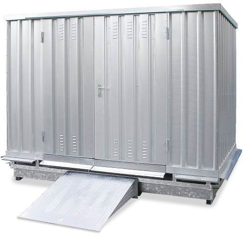 Lacont Container voor gevaarlijke stoffen voorgemonteerd, opslag passief, breedte x diepte 4075 2075 mm