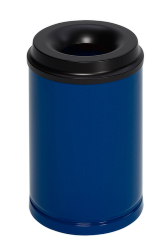 VAR Prullenmand met bluskop, 15 l, RAL5010 gentiaanblauw, bovendeel zwart  L