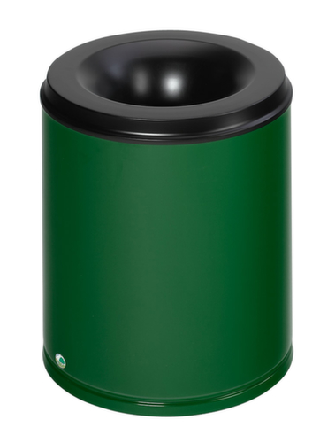 VAR Prullenmand met bluskop, 80 l, RAL6001 smaragdgroen, bovendeel zwart  L