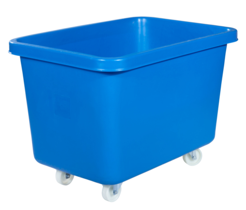 Mobiele rechthoekige container voedselveilig + versterkte basis, inhoud 227 l, blauw  L
