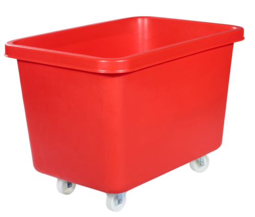 Mobiele rechthoekige container voedselveilig + versterkte basis, inhoud 227 l, rood  L