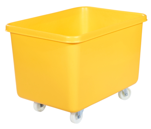 Mobiele rechthoekige container voedselveilig + versterkte basis, inhoud 340 l, geel  L