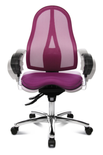 Topstar bureaustoel Sitness 15 met permanent-contactmechanisme, rugleuning met netbekleding, paars  L