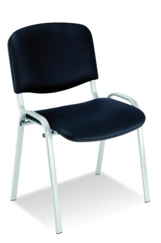 Nowy Styl 12-hoog stapelbare bezoekersstoel ISO met bekleding, zitting kunstleer (65% polyester / 35% katoen), zwart