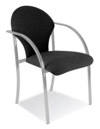 Nowy Styl Bezoekersstoel met gebogen armleuningen, zitting kunstleer, zwart  L