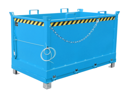 Bauer 3-voudig stapelbare scharnierende bodemcontainer tot 2 m³ in RAL 5012 lichtblauw  L