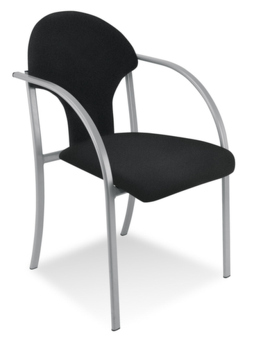 Nowy Styl Bezoekersstoel met gebogen armleuningen, zitting stof (100% polyolefine), antraciet  L