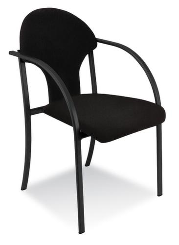 Nowy Styl Bezoekersstoel met gebogen armleuningen, zitting stof (100% polyolefine), antraciet  L