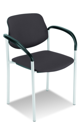Nowy Styl 6-hoog stapelbare bezoekersstoel Style met bekleding, zitting kunstleer, antraciet  L
