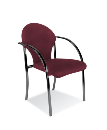 Nowy Styl Bezoekersstoel met gebogen armleuningen, zitting kunstleer, donkerrood  L